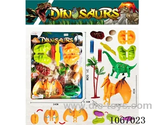 Deformed dinosaur egg and colored clay set