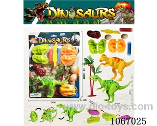 Deformed dinosaur egg and colored clay set