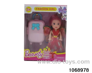 3 inch doll set in window box