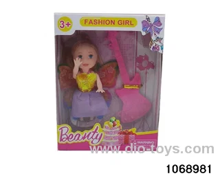 3 inch doll set in window box