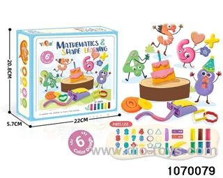 Colorful clay toys in color box