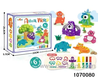 Colorful clay toys in color box