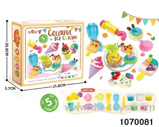 Colorful clay toys in color box