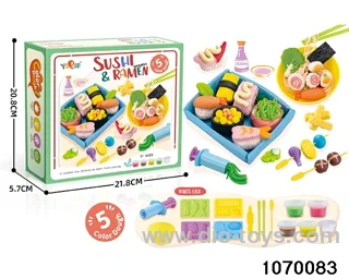 Colorful clay toys in color box