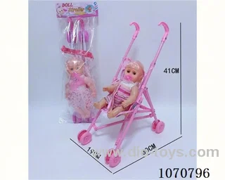 Plastic cart + pacifier crying baby girl