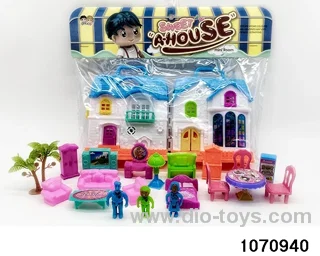 Villa Furniture Figurine Set in PP bag with header