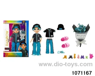 10 inch 12 jointed doll set in window box