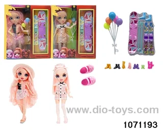 10 inch 12 jointed doll set in window box