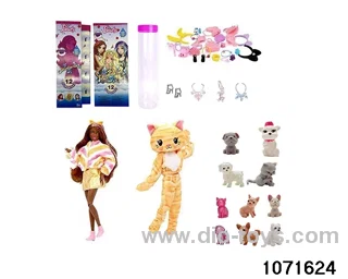11.5 inch 12 jointed doll set in color box