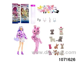 11.5 inch 12 jointed doll set in color box