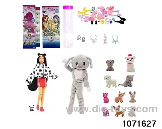 11.5 inch 12 jointed doll set in color box