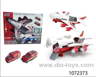 Storage of passenger plane with light/sound+ 2pcs fire engine