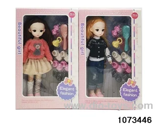 14 inch 12 jointed doll in window box