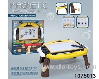 Magnetic drawing board table in window box