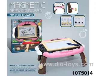 Magnetic drawing board table in window box