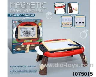 Magnetic drawing board table in window box