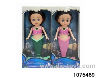 10 inch lighted musical mermaid in window box