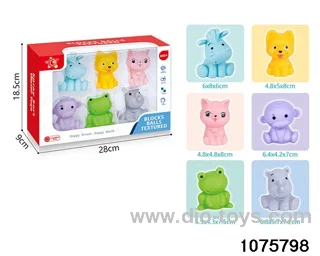 Baby Soft Rubber Animal Set（6pcs）in window box
