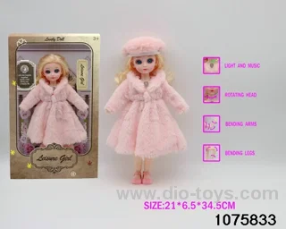 12 inch 15 jointed musical light up doll in window box