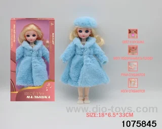 12 inch 15 jointed musical light up doll in window box