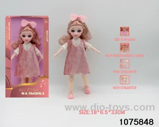 12 inch 15 jointed musical light up doll in window box
