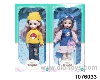 14 inch 12 jointed doll set in window box