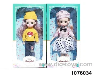 14 inch 12 jointed doll set in window box