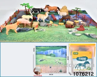 60pcs animal set with map