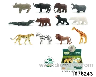 12pcs 6 inch wild animal