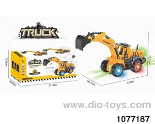 Electric construction vehicle with lights and music in color box