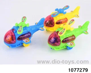 Pull-string cartoon aeroplane in opp bag