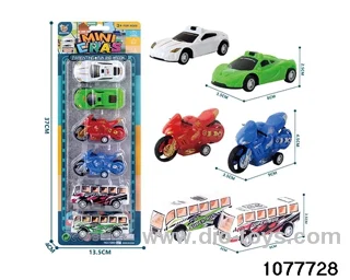 pull back Bus Motorcycle Racing Series in Blister card