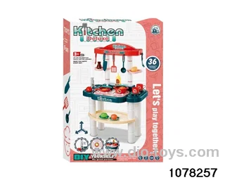 Kitchen counter with light and sound in color box