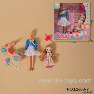 11 inch + 6 inch doll set in color box