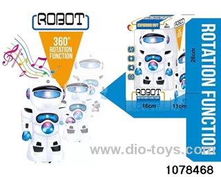 Lighted gimbaled musical robot in window box