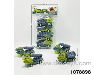 Pull Back Dinosaur Car in PP bag with header