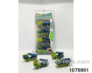 Pull Back Dinosaur Car in window box