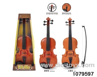 Wood grain violin in display box