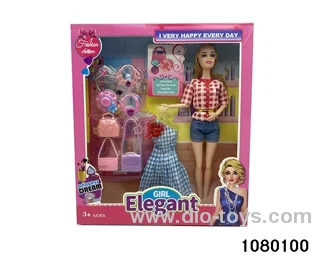 11.5 inch 9 jointed doll set in window box