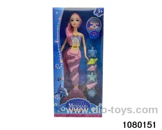 14 inch mermaid set with light and music in window box