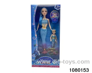 14 inch mermaid set with light and music in window box