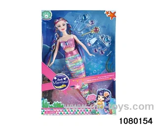 14 inch 12 jointed mermaid set in window box