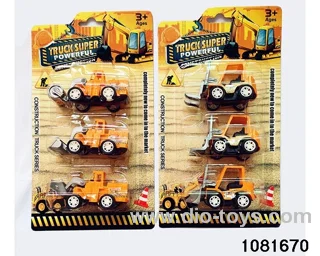 Pull back engineering vehicles in Blister card