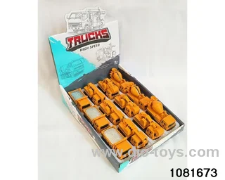 Pull back engineering vehicles in display box