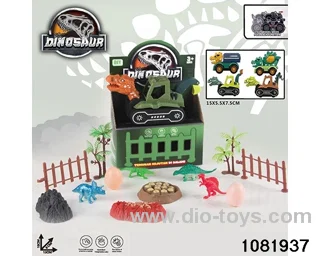 Pull Back Dinosaur Car Set in window box