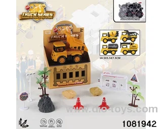 Pull back Construction Vehicle Set in window box