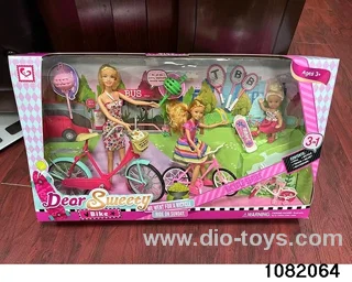 3pcs Barbie with Bike Set in window box