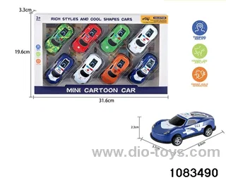 pull back tin car in window box