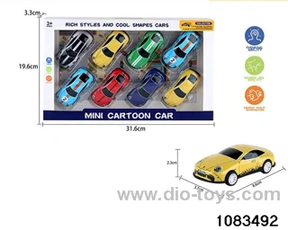 pull back tin car in window box