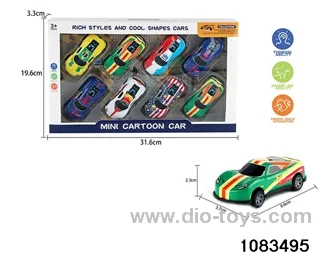 pull back tin car in window box